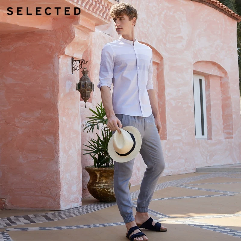 اختيار الرجال 100% القطن سليم صالح مخطط 3/4 الأكمام الأبيض قميص S | 419131512 اختيار الرجال 100% القطن سليم صالح مخطط 3/4 الأكمام الأبيض قميص S | 419131512