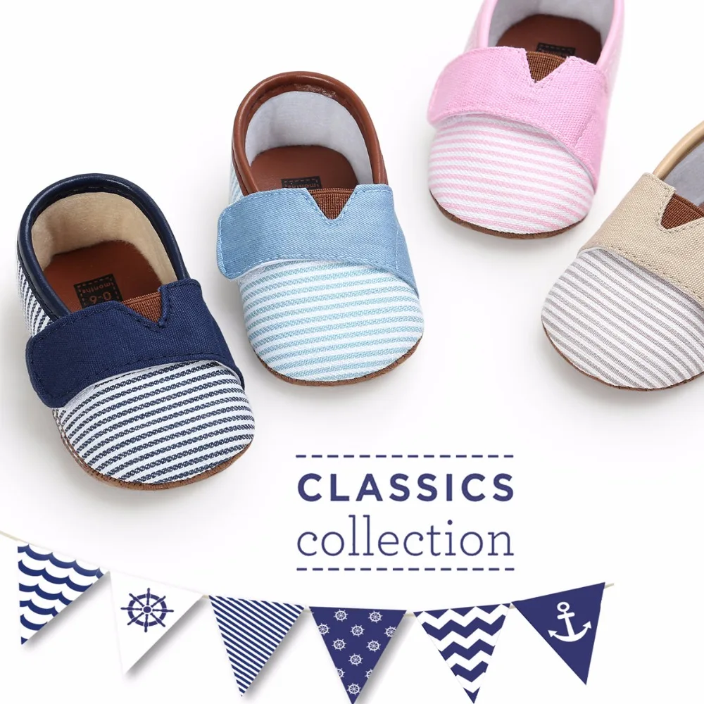 

New arrived Striped baby classic Canvas shoes Newborn Unisex Shoes First Walkers Kids Toddlers Slippers Casual Shoes Sneakers