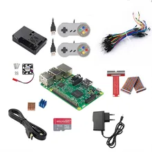 Raspberry Pi 3 +16G SD Card +Power Adapter + Game Controller+HDMI Cable+Case+ Heat Sink+GPIO Cable+ GPIO Boaed+ Fan + Jump Wires