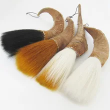 Кисточка для китайской каллиграфии ручка натуральный Рог каллиграфия кисть из меха ласки медведь волос Caligrafia написание живопись шерстяная щетка для волос