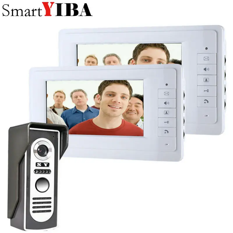 SmartYIBA 7 дюймов видео-телефон двери дверной звонок Домофон комплект 1-камера 2-монитор Ночное видение - Цвет: 816M12