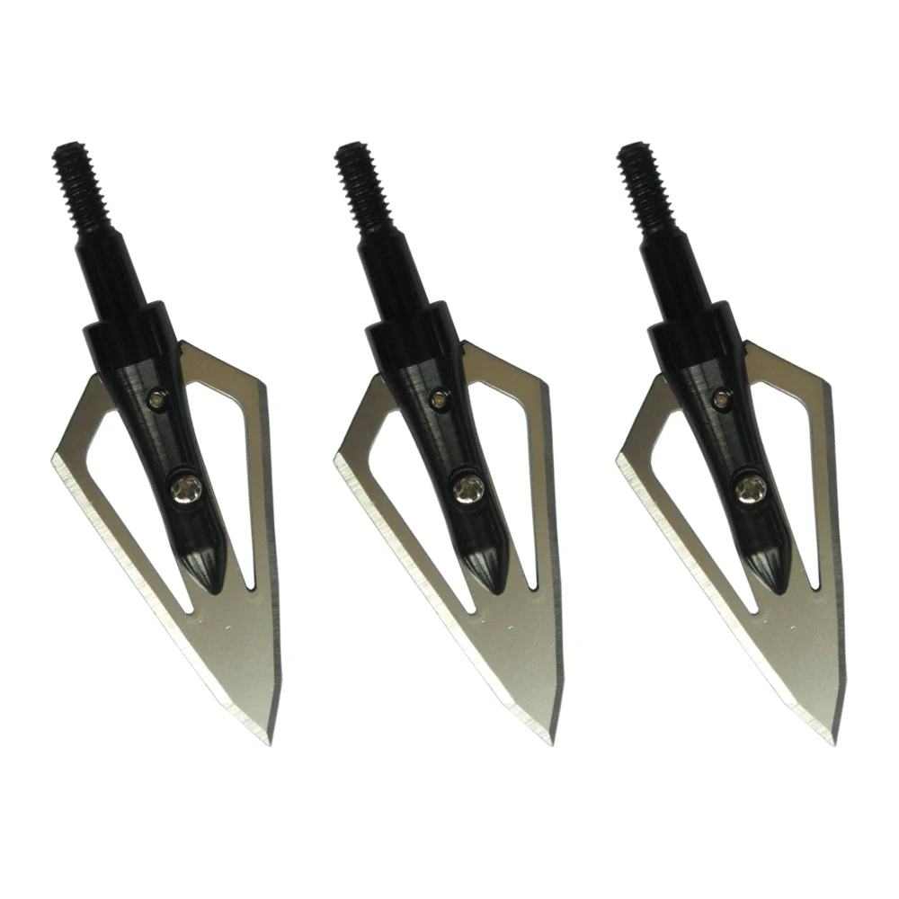 3pcs Stainless Steel Hunting Arrowheads Points Broadhead 100 Grain