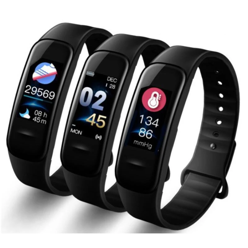 

C1 Plus Smart Bracelat Heart Rate Blood Pressure Blood Oxygen Monitor Steps Calories Mileage Fitness Activity Tracker Smartwatch