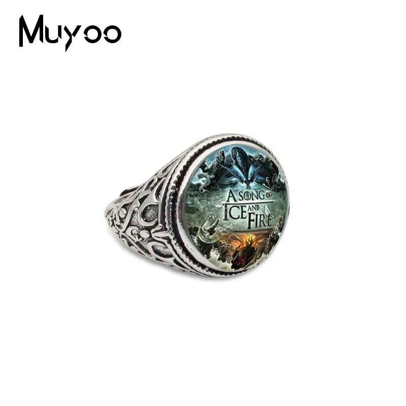 Best New Game of Thrones Valar Morghulis Dragon and The King of Night Vintage Mens Rings Winter is Coming Jewelry Antique Rings