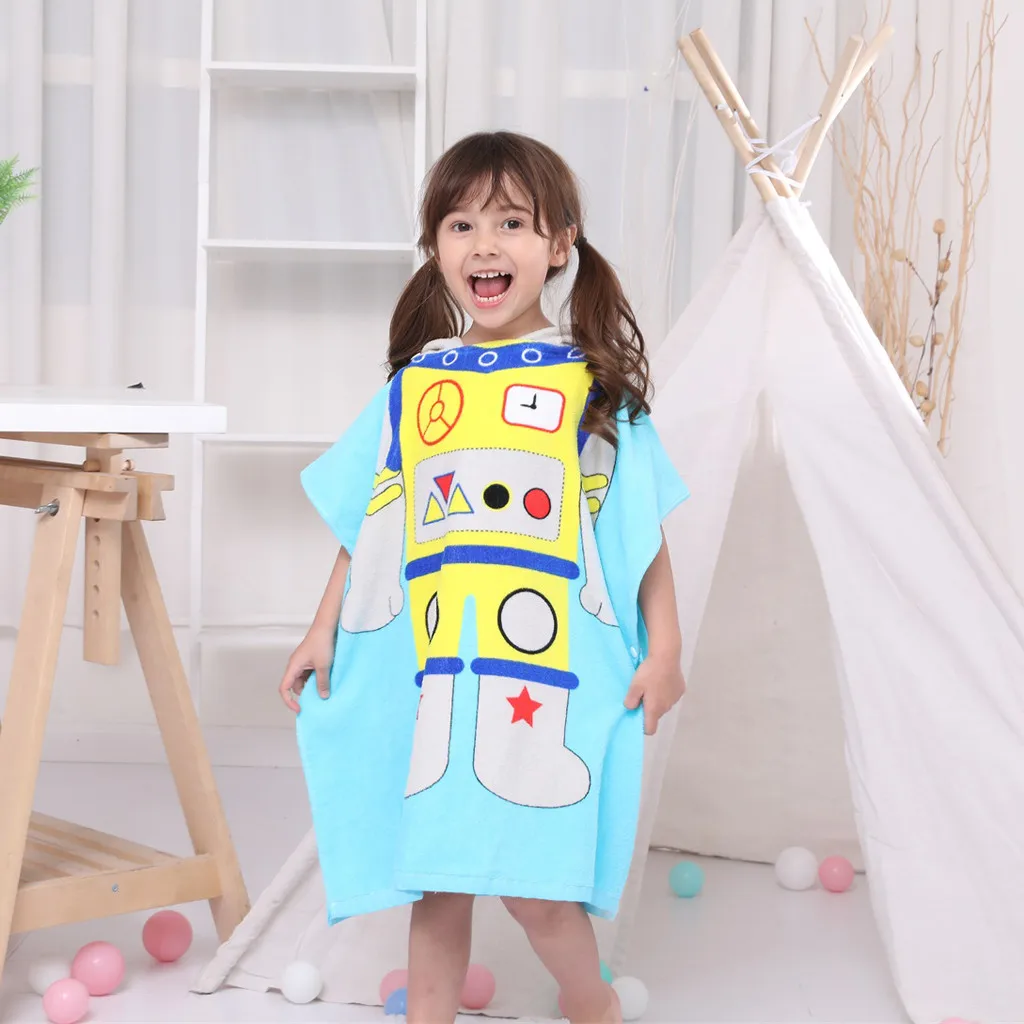 Roupao infantil/хлопковый детский халат для мальчиков и девочек, детский пеньюар, enfant, банный халат с капюшоном и животными, Пижама