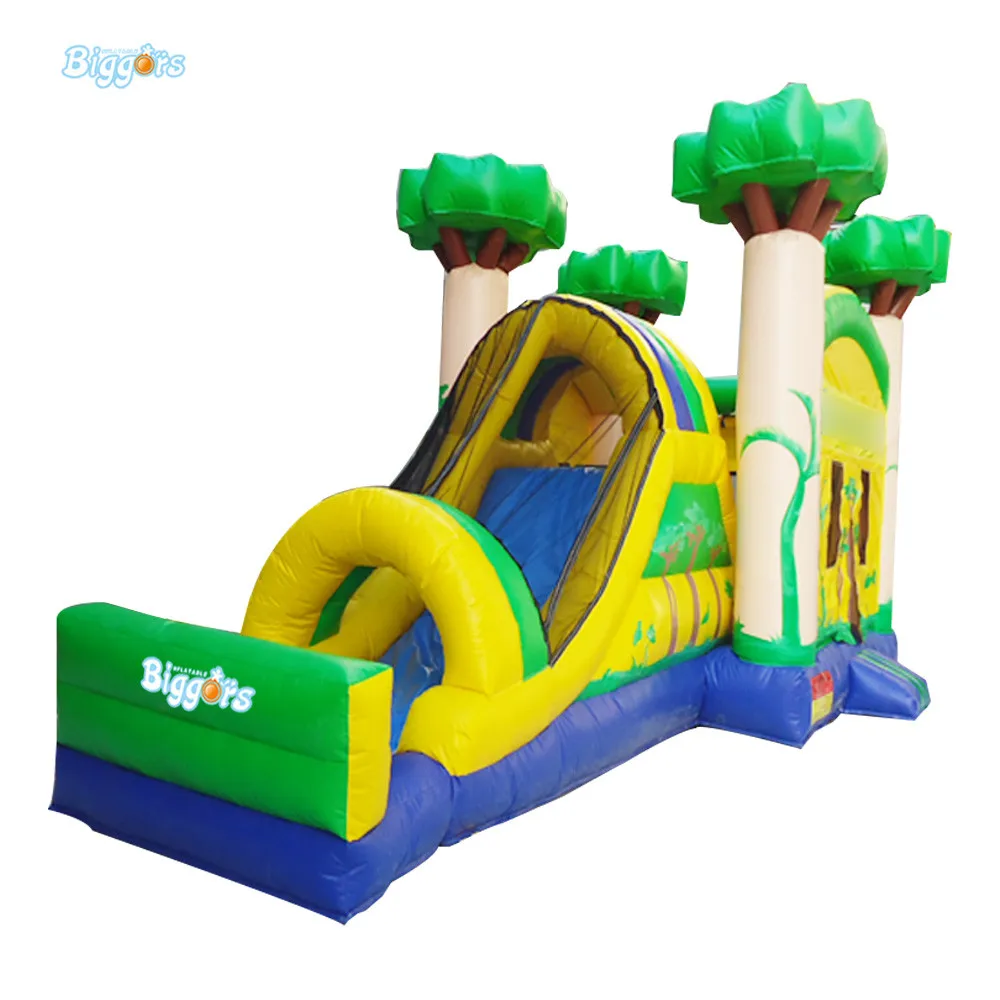 

By Sea Tropical Inflatable Jumping Castle Jumper Bounce Castle Slide Combo With Blowers