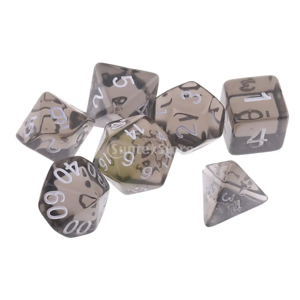 7PCS Polyhedral Dice D20 D12 D10 D8 D6 D4 16mm for Dungeons and Dragons Dice DND MTG RPG