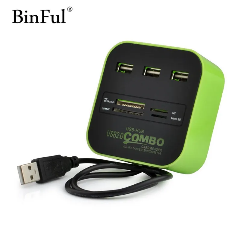 USB разветвитель BinFul 3 порта с кардридером высокая скорость 2 0|high speed usb hub|hub usbusb hub |