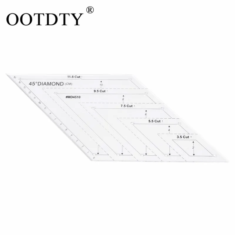

45 Degree DIY Patchwork For Diamond Rhombus Template Quilting Ruler Sewing Tool 2018
