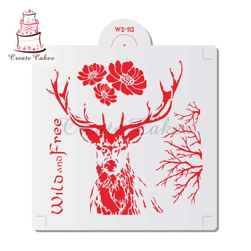 

Mandala Stencils Wall Stencil Deer Head Flower Stencils Templates of Wall Painting For Decorative Embossing Paper Card WS-113