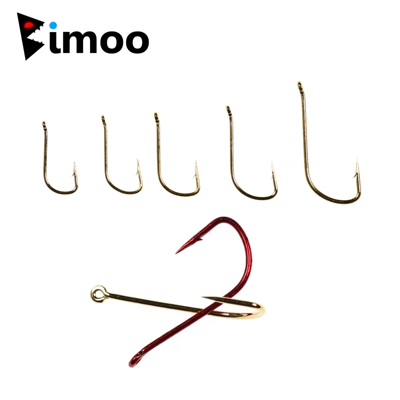 Bimoo 300PCS Fine Wire Barbed Dry Fly Tying Hook Small Fly Fishing Hook