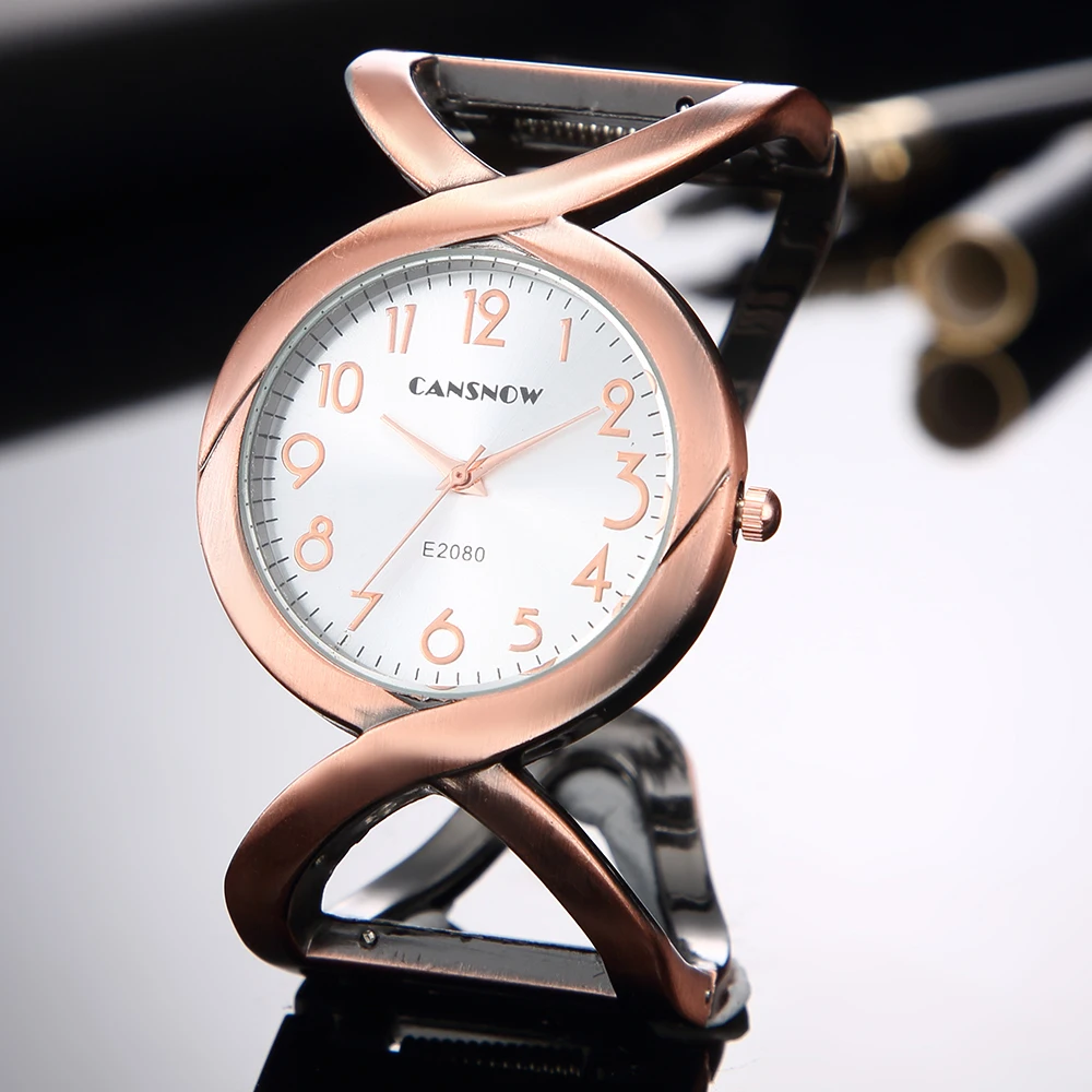 

Women Rose Gold Big Dial Bracelet Watches 2019 New Design Lady Dress Casual Wristwatch Hot relojes para mujer