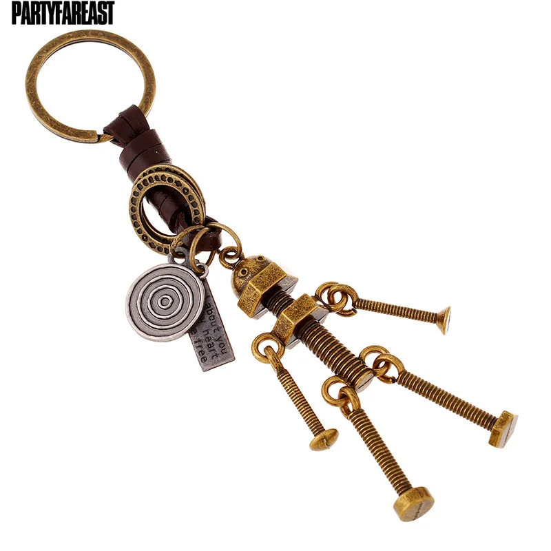 Partyfareast Creative Punk Style Keychains Trendy Cute PU Leather