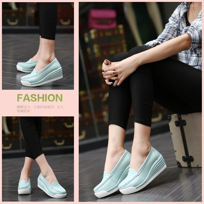 Nurse Shoes Non-slip Lightweight Scrub Shoes Leather Workwear Slip-ons Shoes Medical Shoes for Women