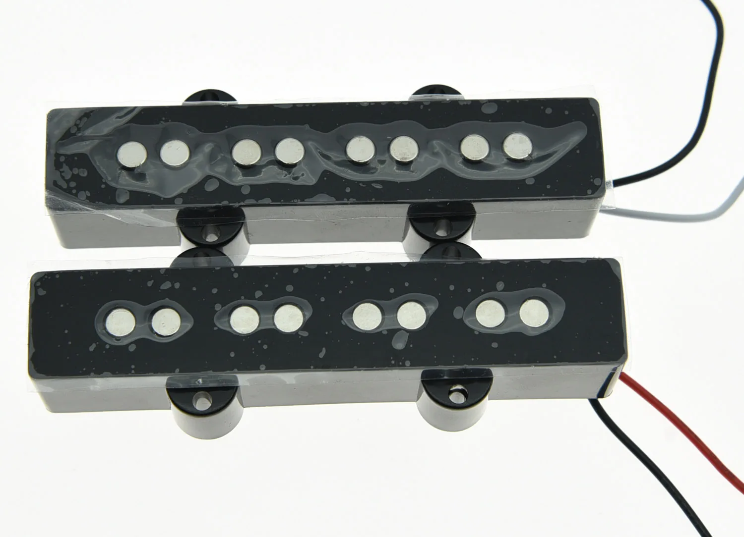 KAISH Black J Bass Neck Bridge Pickup Bass Pickups Set for 4 String