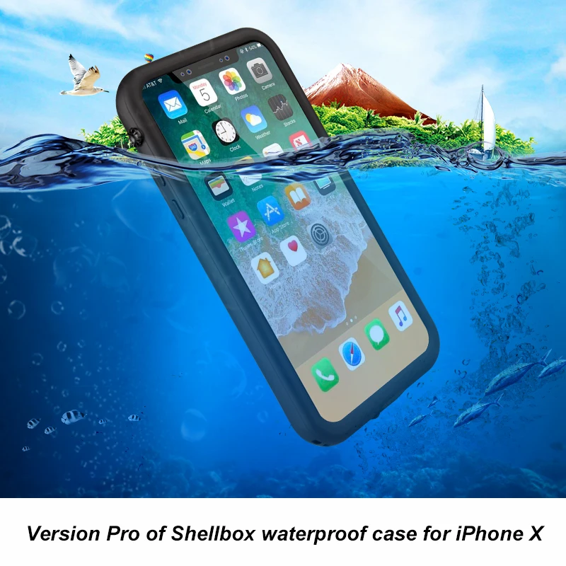 Shellbox Waterproof Phone Case for Apple iPhone X Shockproof Diving