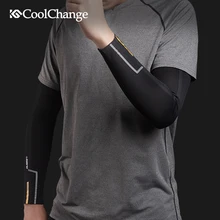 Coolchanger ледяная Ткань Велоспорт спортивные рукавицы дышащая УФ-защита Баскетбол налокотник беговые рукава велосипедные