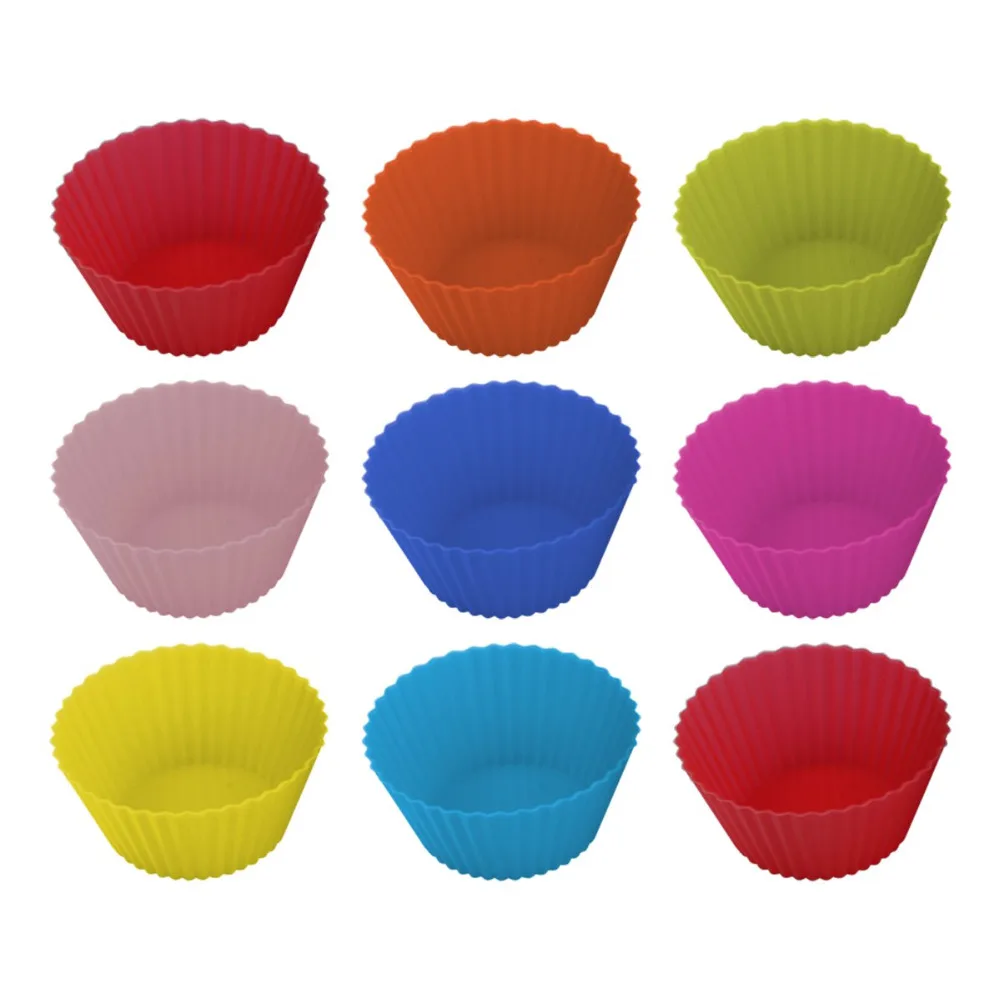 

120pcs/lot 6 Colors Muffin Cupcake Mold, Free Shipping 7cm Round Silicone Cup Cake Tool DIY baking Pan 7CM