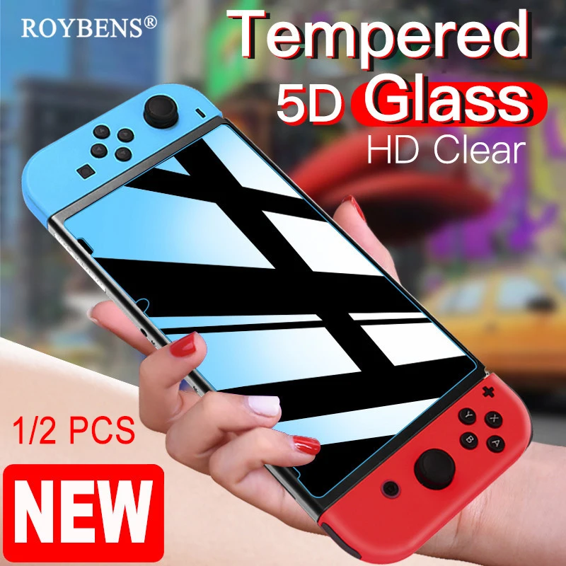 

Roybens Screen Protector For Nintend Switch Tempered Glass Ultra Thin 2 PS Full Cover Protective Film For Nintendo Switch 9H