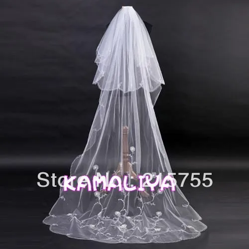 Freeshipping 2014 New Arrival 2.1M 2T Bride Bridal Wedding Cathedral Veil Ivory / White |