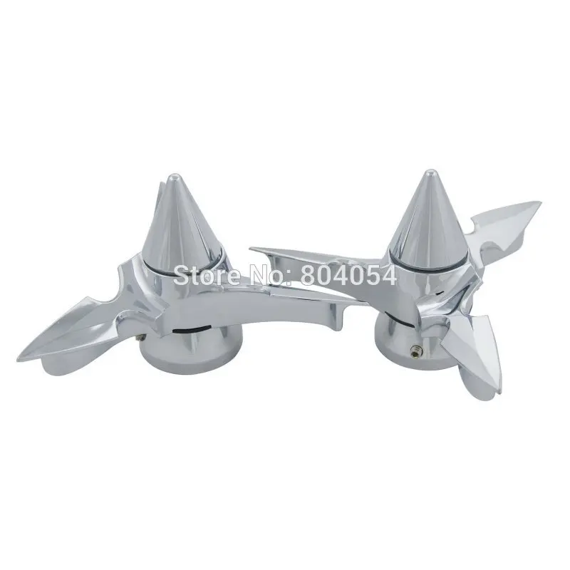 Chrome Spun Blade Spinning Axle Caps Fit For Harley Touring Sportster