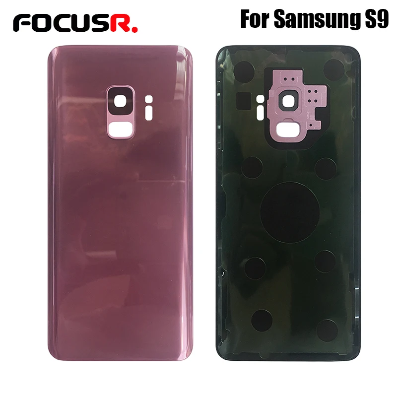 

FOCUSR. A+ Glass For Galaxy S9 G960 S9 plus G965 Back Battery Cover Door Rear camera bracket holder Housing Adhesive Sticker