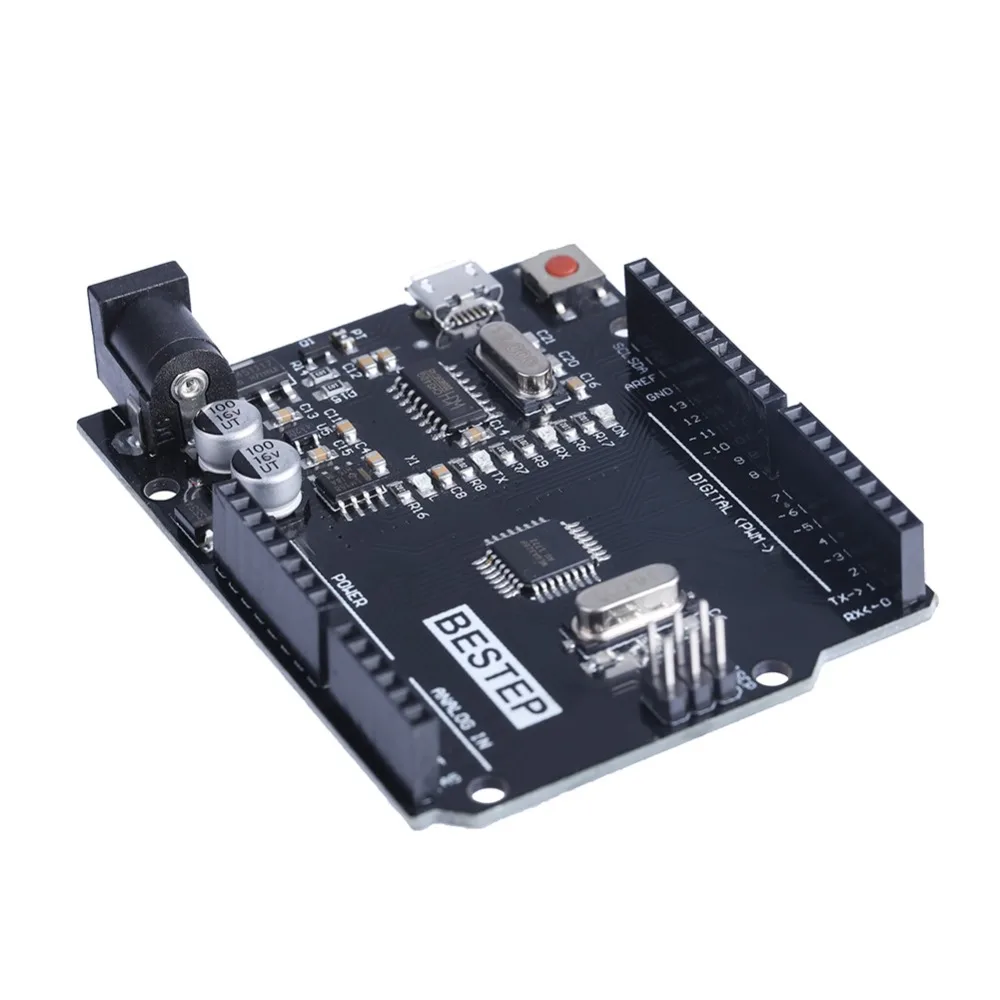 UNO R3 ATmega328P Однокристальный развития Улучшенная оптимизированный доска MicroUSB для Arduino модуль