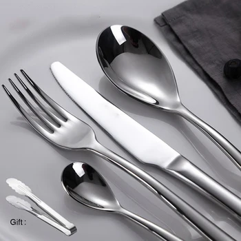 

Gold Dinnerware Set Stainless Steel Cutlery Set 4 Pieces Black Knife Fork Set Tableware Faqueiro Couverts De Table 30CJ09