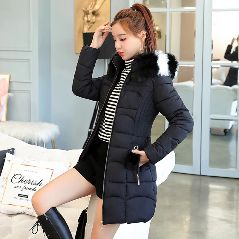 Chaud light Capuche En Externe Manteau Colour Épais Fourrure Nouvelles pink Section Longue Green Veste 2019 Coton De À Col Grand Black Hiver Femmes caramel Mince Tq189 Mode A4nOq