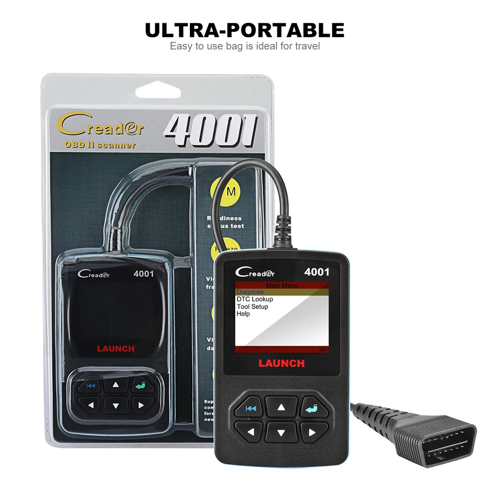 Launch X431 Creader 4001 OBDII/EOBD Авто диагностический инструмент читальный инструмент кодов OBD сканер с запросом DTC