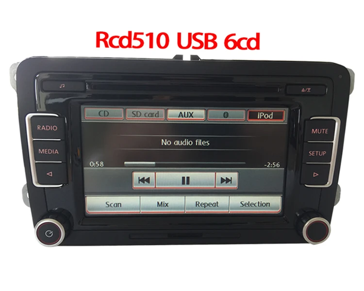 VW Original 6CD Player Car Radio RCD510 CD USB AUX RVC Rear View Camera case for volkswagen Golf