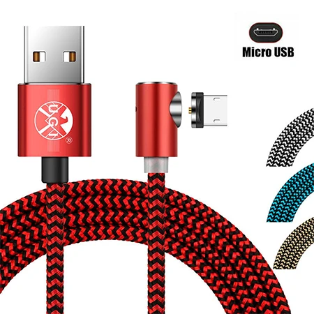 1~ 3 м Магнитный Micro USB C 3 в 1 360 Круглый L дизайн светодиодный 2.4A быстрое зарядное устройство кабель для samsung Galaxy S9/S8/Plus/Note 8 - Тип штекера: For Micro USB