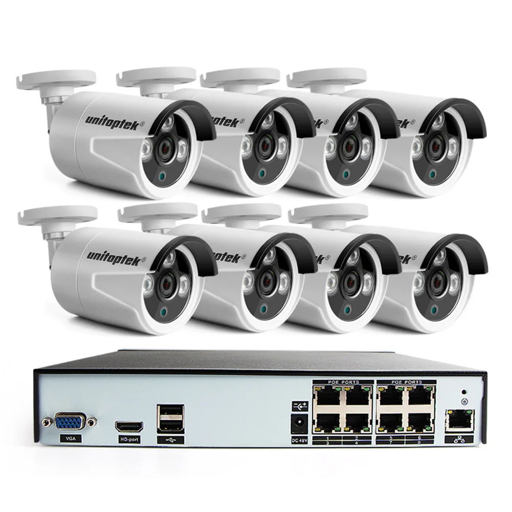 8CH POE NVR комплект 48 В мощность CCTV камера система Onvif P2P 4MP HD H.265 IP камера POE наружная система видеонаблюдения - Цвет: 8Ch NVR n 8Pcs Cam