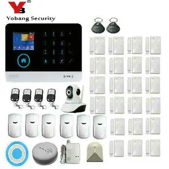 

Yobang Security RU FR DE Switchable Wireless Home Security WIFI 3G GPRS GSM Alarm system APP Remote Control RFID burglar alarm