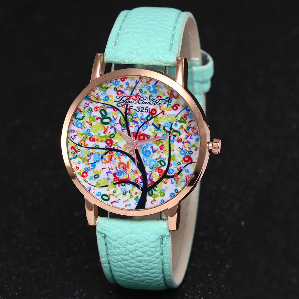 Хит, женские часы, Reloj Mujer, женские креативные часы, модные, Рождественская елка, женское роскошное платье, наручные часы Zegarek Damski& Ff - Цвет: Mint Green