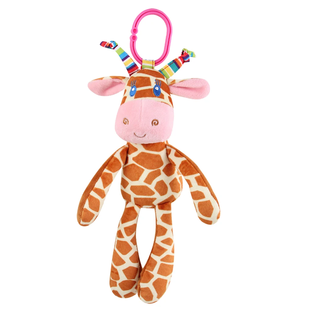 Cartoon Plush Baby Infant Safety Nursing Bed Stroller Pram Hanging Rattles for Infant Play Activity