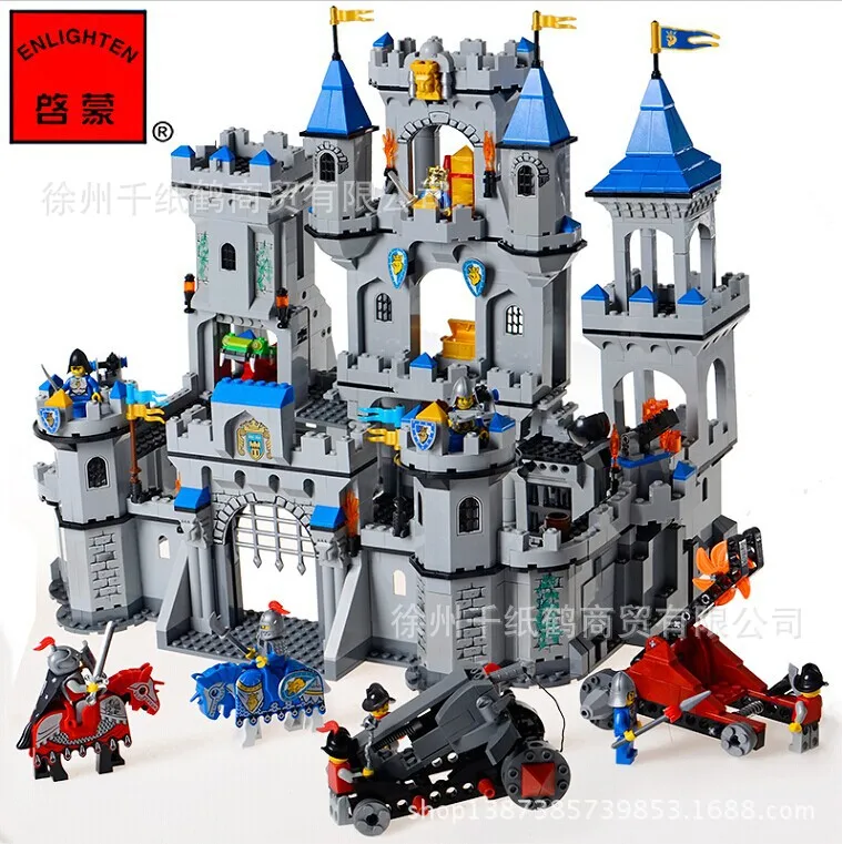 

Enlighten 1023 Medieval War Castle Soldier Knights Lion Castle Minifigure Assemble Building Block   Toys Compatible with Legoe