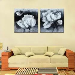 2 предмета Лидер продаж Черный и белый цветы холст Картины современные стены цветок Книги по искусству фотографии для Гостиная украшения