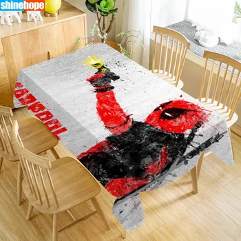 

Deadpool Table Cloth Oxford Print Waterproof Oilproof Home Rectangular Party Table Cover 100X140cm/140X250cm