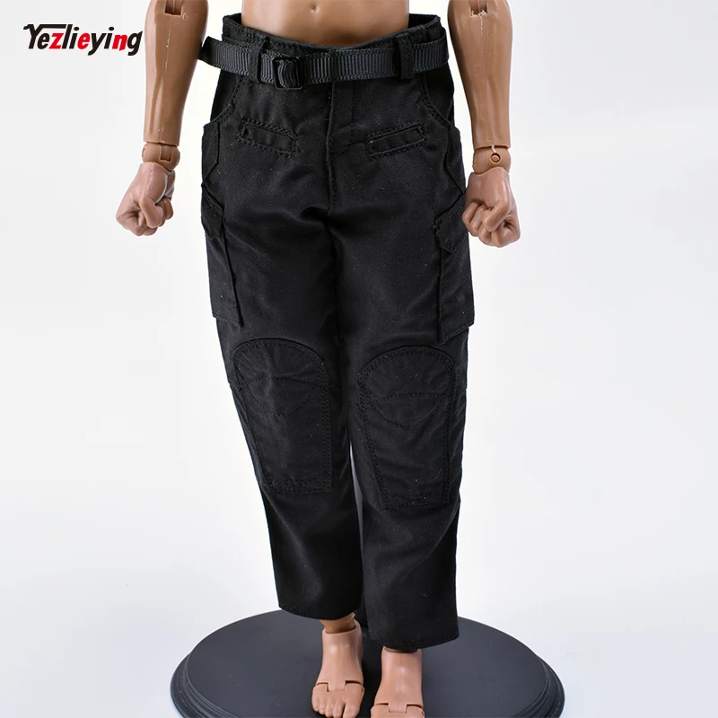 

1/6 Scale Soldier accessories Black combat/fight trousers Pants Fit 12" Male military Phicen HT Action Toys Figure Body Doll