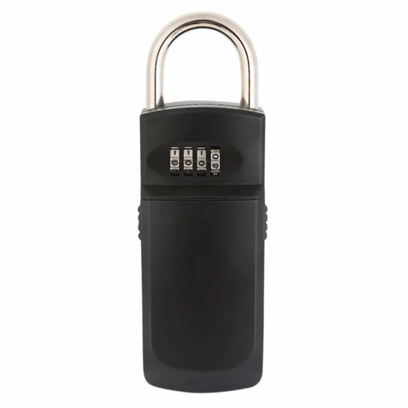 

4 Digit Combination Password Key Storage Security Door Lock Zinc Alloy Keyed Padlock Box Organizer Free Installation with Hook