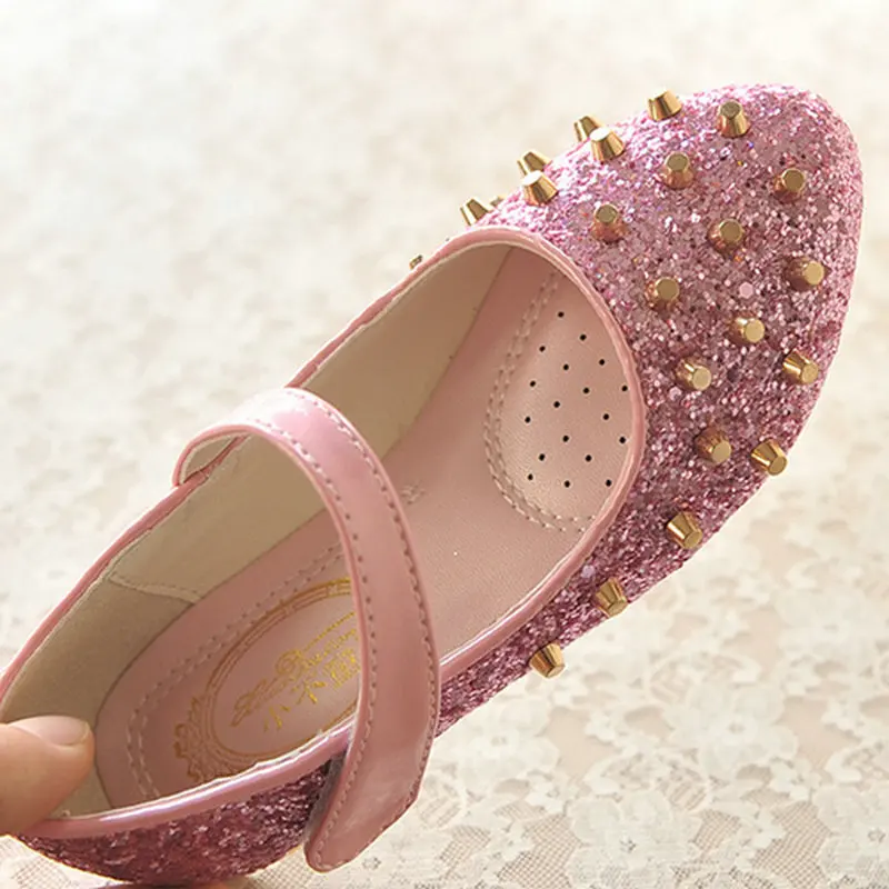Модная обувь с плоской подошвой для девочек; обувь принцессы; кожаная Свадебная обувь на плоской подошве; детская Праздничная танцевальная обувь для девочек
