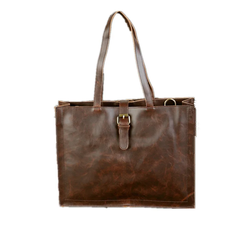 

2016 Vintage Fashion Black Handbags Genuine Leather Bag Men Business Briefcase Casual Tote Shoulder Bag Crossbody Messenger Bags
