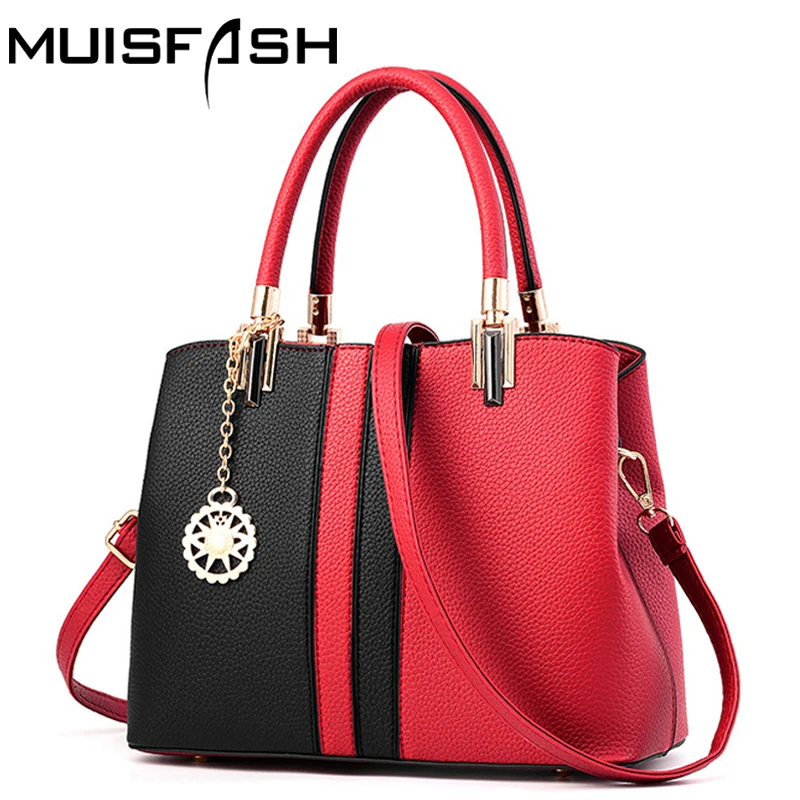 spring new fashion women handbag designer leather women bags high quality patchwork shoulder bag