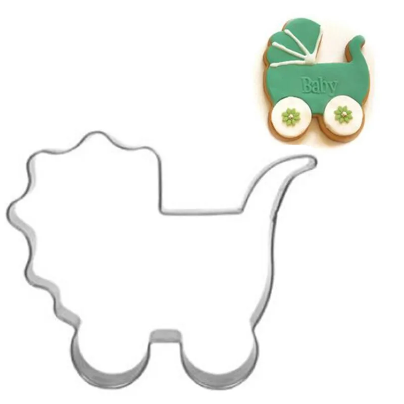 

1PC Cute Stainless Steel Baby Stroller Cookie Cutter Kitchen Baking Pastry Tools Cookie Biscuit Decorating Tools Metal Cutter