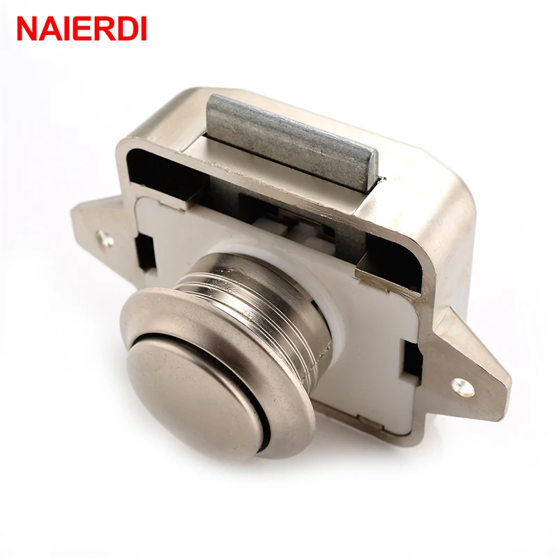 

3PCS NAIERDI Camper Car Push Lock Diameter 26mm RV Caravan Boat Motor Cabinet Drawer Latch Button Locks For Furniture Hardware