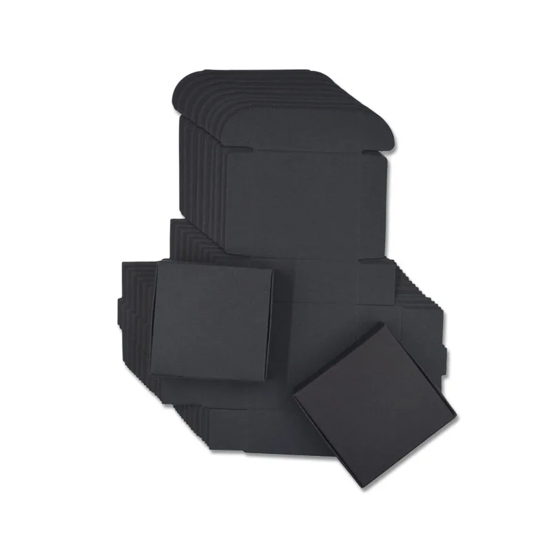 10 шт 10 размер черная картонная бумажная коробка маленькая Подарочная Коробка для мыла ручной работы Персонализированная крафт-бумага коробка для конфет DIY крафт-коробка