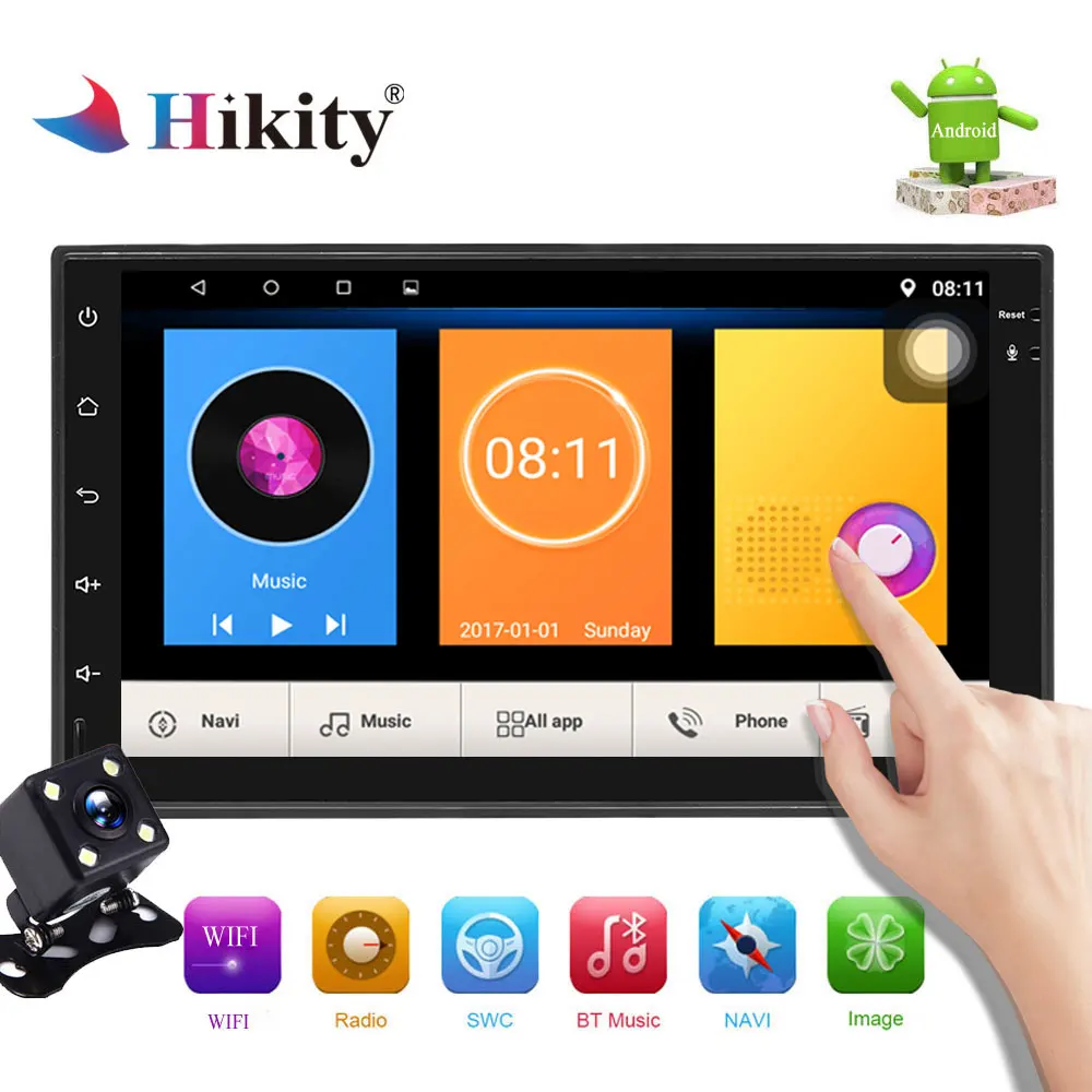 

Hikity 2din Car Radio Android 7'' Touch MP5 Player GPS Navigation Universal 2 Din WiFi Bluetooth Radio Stereo Multimedia Player