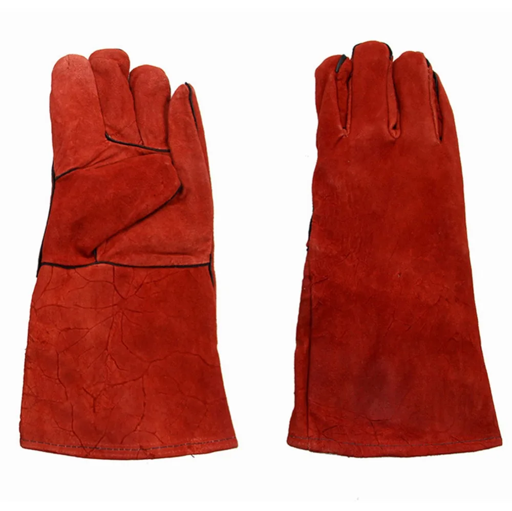 

Welding Worker Leather Gloves Heat Resistant Hand Protection Wear Resistant Double Layer Safety Work Gloves