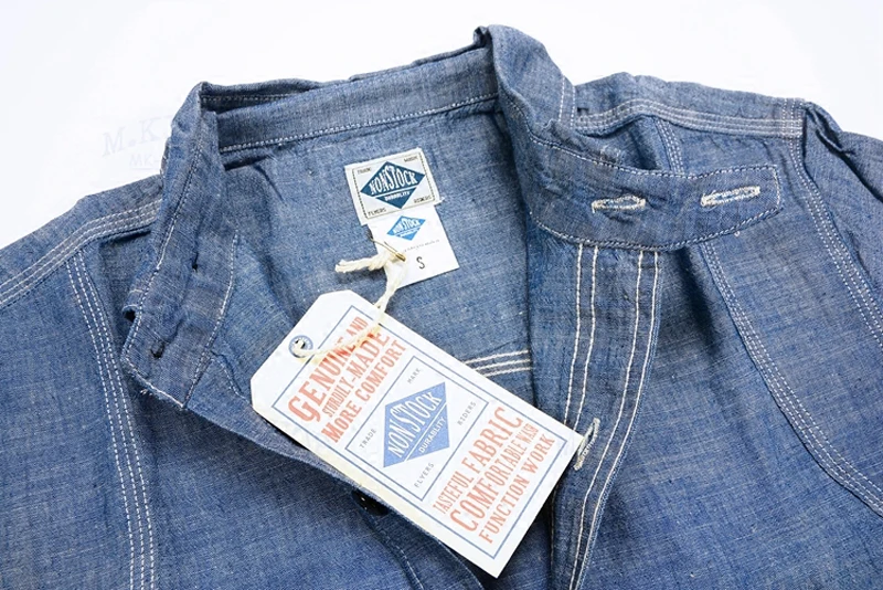 NON Saham Vintage Chambray Kemeja Biru 